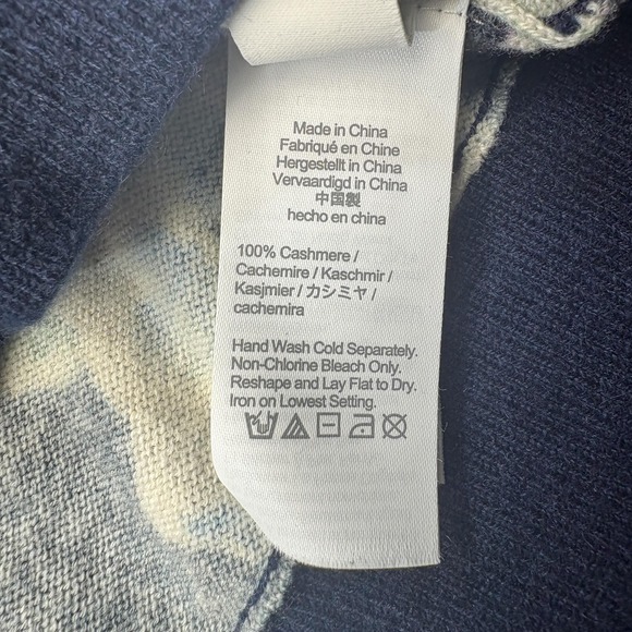 J Crew Sweater Mens Extra Large Cashmere Floral Johnny Collar Short Sleeve - Picture 7 of 10